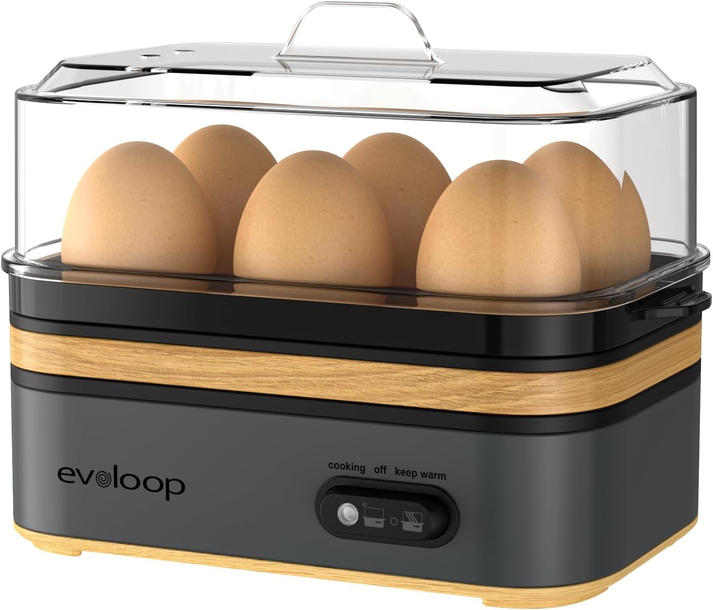 Rapid Electric Egg Cooker – 6 Egg Capacity for Soft, Medium & Hard Boiled Eggs, Poacher & Omelet Maker, Auto Shut-Off, BPA Free