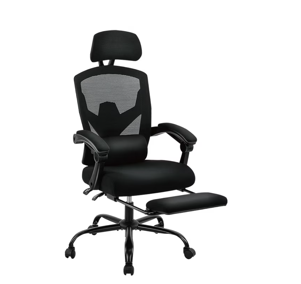 CONCETTA Ergonomic High Back Mesh Office Chair with Footrest and Armrests, Adjustable Lumbar Support, Headrest, and Reclining, Swivel Rolling Desk Chair for Home and Computer Tasks
