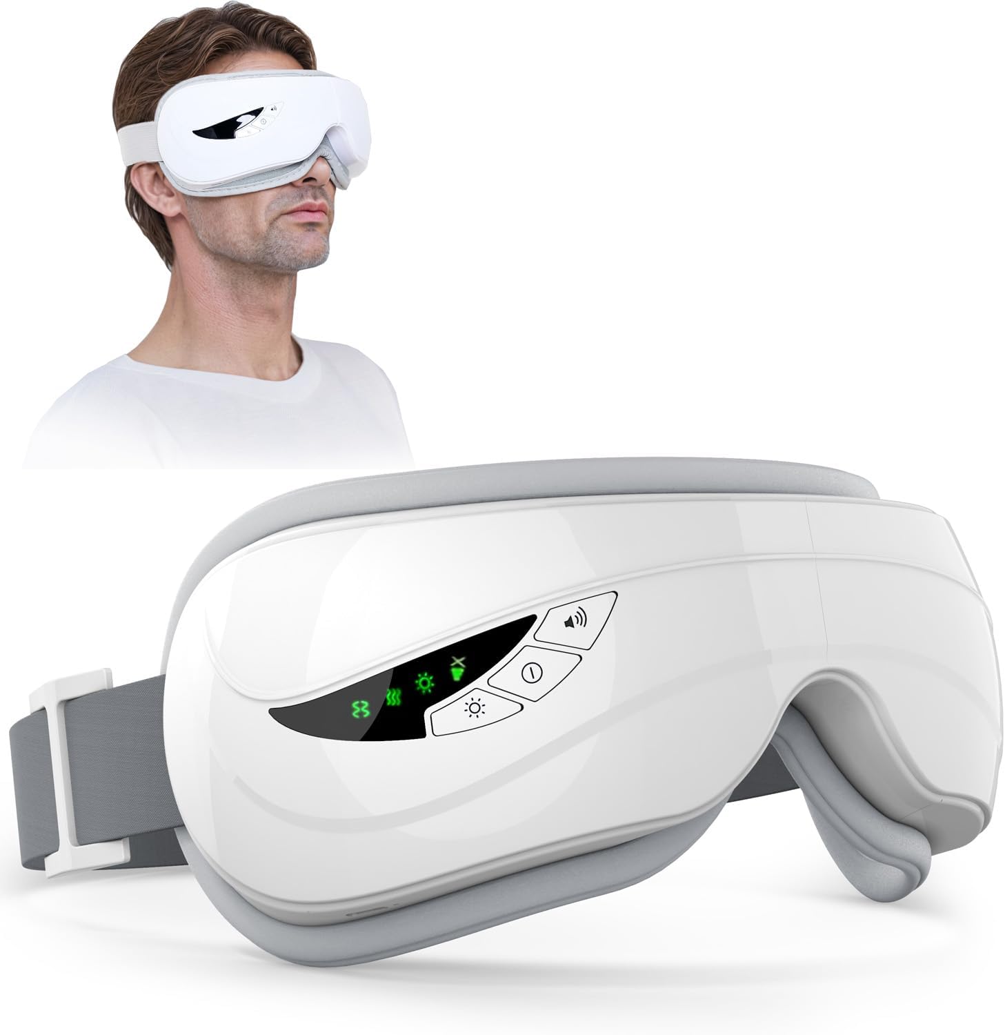 Eye Massager with Heat,Music,Compression, Heated Eye Mask Massage for Migraines & Headache Relief, Reduce Dry Eyes Improve Sleep, Reduce Strain.