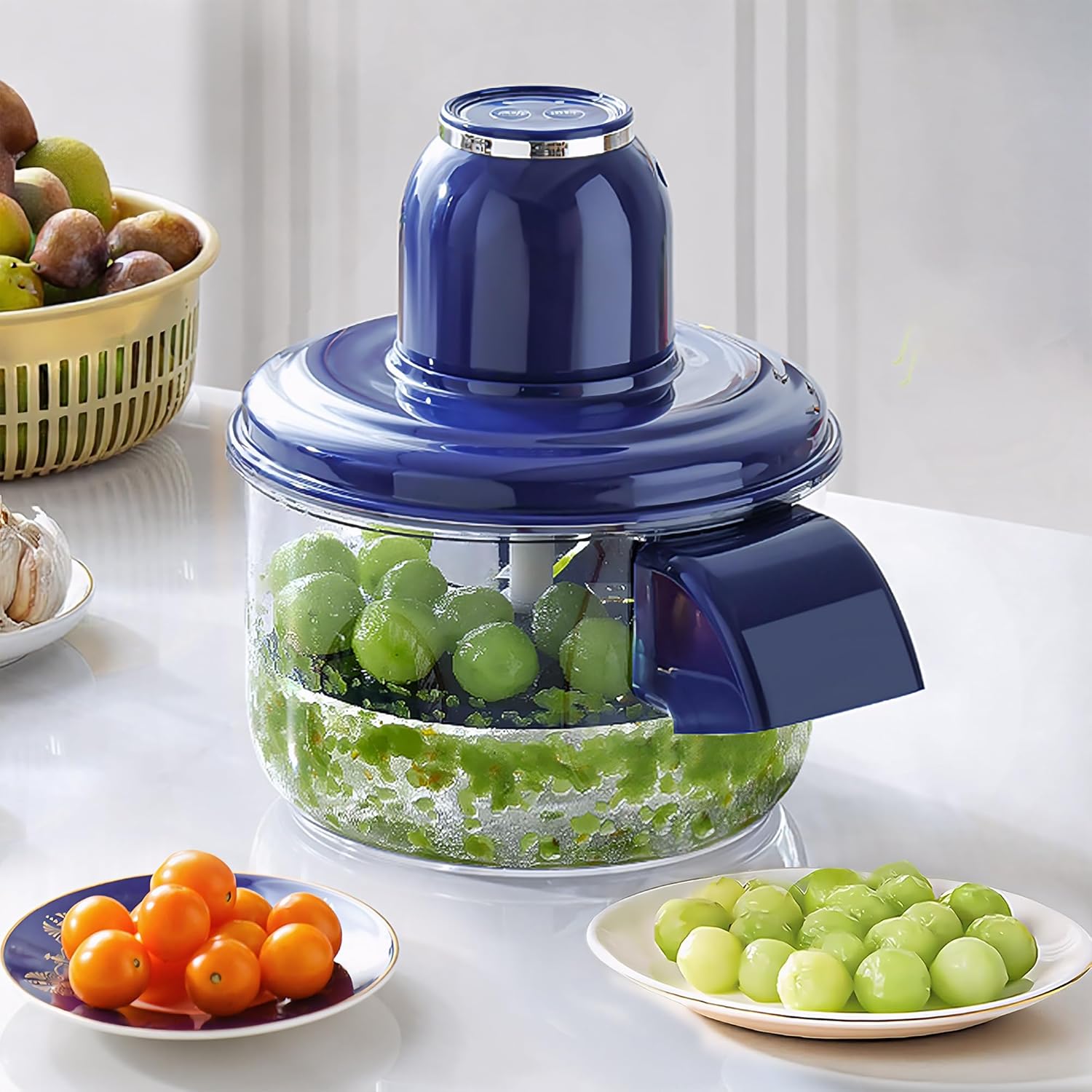 Peladora eléctrica para uvas, ajos y tomates - Pelador automático recargable para frutas pequeñas y uso comercial.